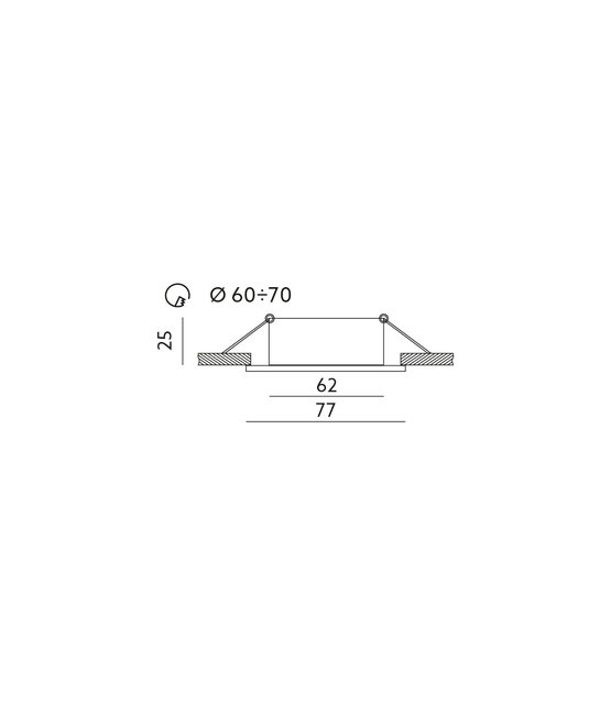 Vaste ronde LED spot behuizing - OH22 RVS / Chrome