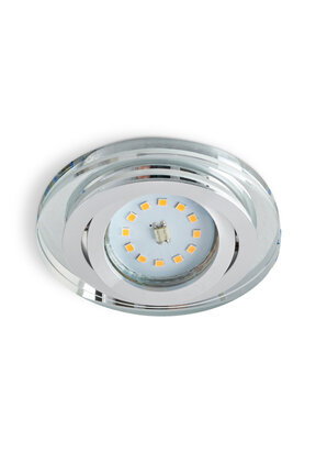 Kantelbare ronde LED spot behuizing - OH50 spiegelend met zilver