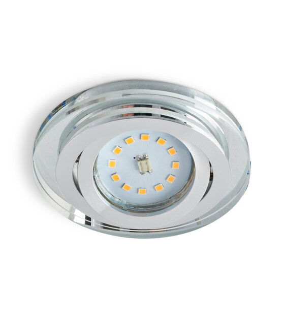Kantelbare ronde LED spot behuizing - OH50 spiegelend met zilver