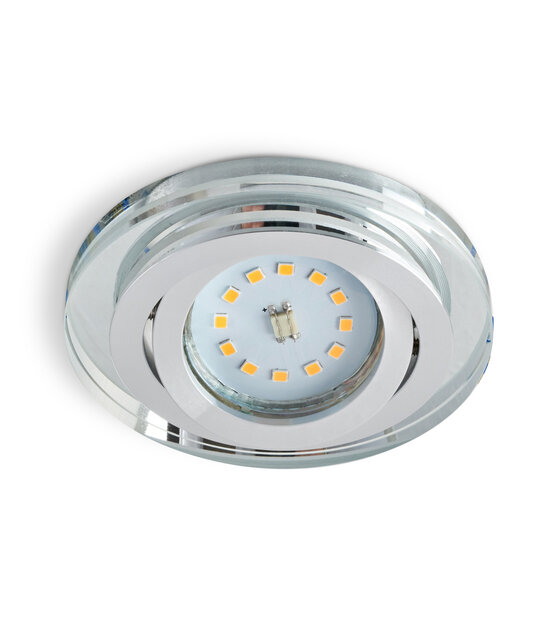 Kantelbare ronde LED spot behuizing - OH50 spiegelend met zilver