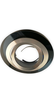 Kantelbare ronde LED spot behuizing - OH50 transparant zwart met zilver