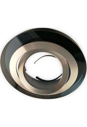 Kantelbare ronde LED spot behuizing - OH50 transparant zwart met zilver