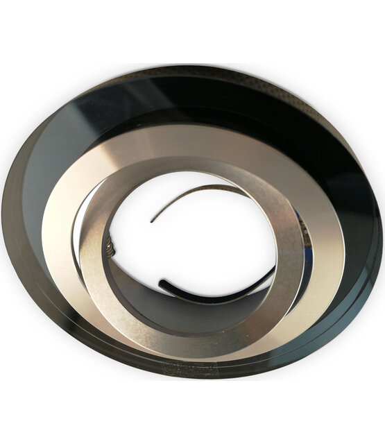 Kantelbare ronde LED spot behuizing - OH50 transparant zwart met zilver