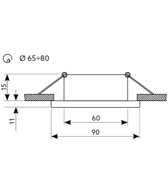 Kantelbare ronde LED spot behuizing - OH50 transparant zwart met zilver
