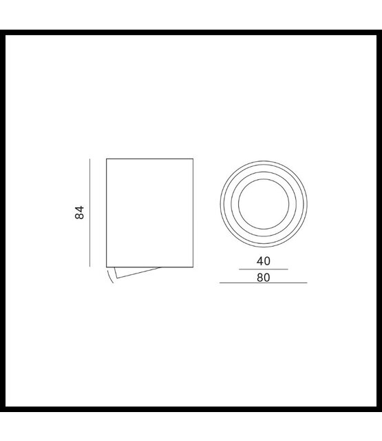 Vierkante LED opbouw lamp Zwart - OH37ZWART - kantelbaar