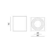 Waterdichte vierkant zwart Ø 80 x 95mm - GU10 - AQUARIUS ZWART