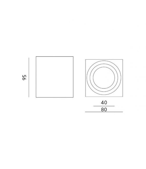 Waterdichte vierkant zwart Ø 80 x 95mm - GU10 - AQUARIUS ZWART