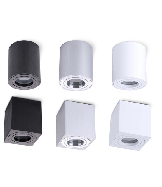 Waterdichte vierkant zwart Ø 80 x 95mm - GU10 - AQUARIUS ZWART