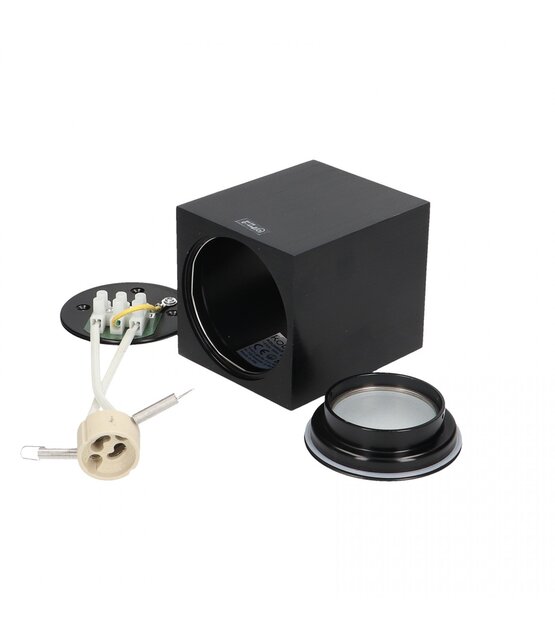 Waterdichte vierkant zwart Ø 80 x 95mm - GU10 - AQUARIUS ZWART