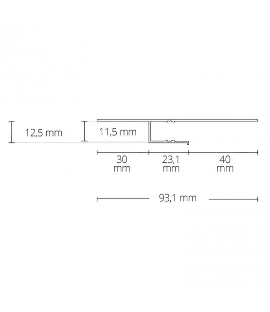 LED wand profiel 2 meter inclusief opaal klikafdekking 93,10 mm x 12,50 mm GIPS12WIT