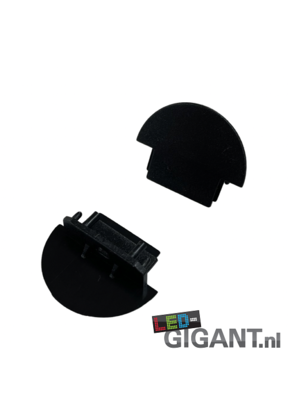 Eindkap met kabeldoorvoer 09ZWART-INBOUW