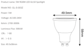 Gledopto Zigbee instelbare GU10 LED Spot RGBCCT 4 watt (2000K-6500K)