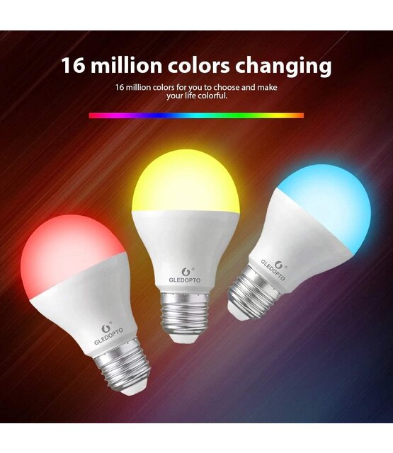 2 x Gledopto Zigbee instelbare E27 LED Spot RGBCCT 6 watt (2000K-6500K) Start kit