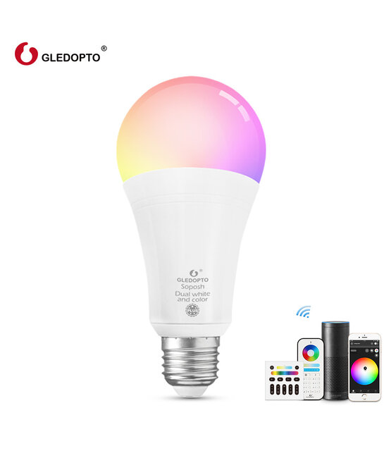 2 x Gledopto Zigbee instelbare E27 LED Spot RGBCCT 6 watt (2000K-6500K) Start kit