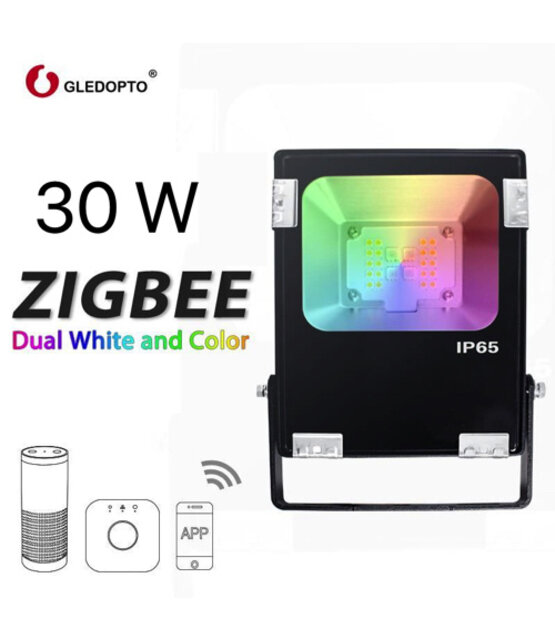 Gledopto Zigbee instelbare LED schijnwerper RGBCCT 30 watt (2000K-6500K) - smarthome  compatible