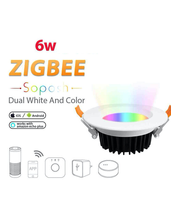 Gledopto Zigbee LED inbouwspot RGBCCT 6 watt (2000K-6500K) - Smarthome compatible