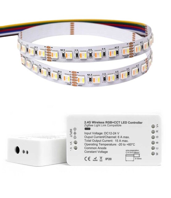 RGBCCT LED strip 32W 1980LM 84 LED p/m 24VDC IP20 - 5 meter