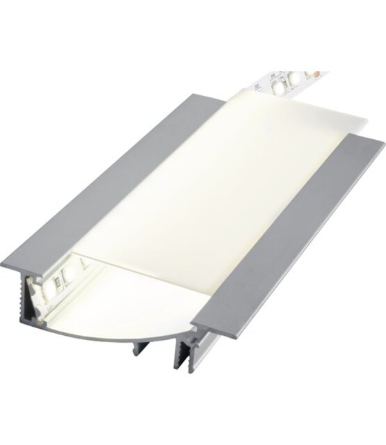 Wit LED inbouw profiel 53 mm x 13,5 mm F8Wit inclusief schuif afdekking