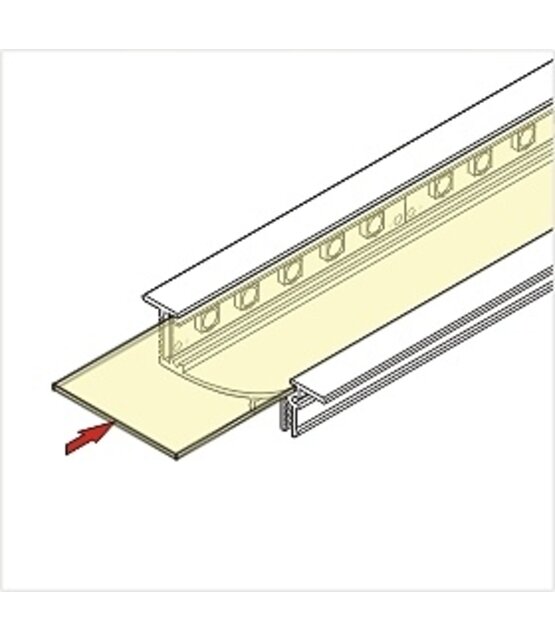 Wit LED inbouw profiel 53 mm x 13,5 mm F8Wit inclusief schuif afdekking