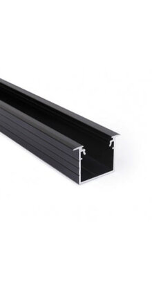 Zwart LED inbouw profiel 2 meter met afdekking 30mm X 20,4mm - 20INBOUW-ZWART