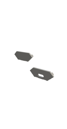 Eindkap LED profiel met kabeldoorvoer C28ALU