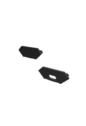 Eindkap LED profiel met kabeldoorvoer C28ZWART