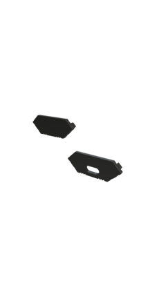 Eindkap LED profiel zonder kabeldoorvoer C28ZWART