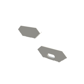 Eindkap LED profiel met kabeldoorvoer C28WIT