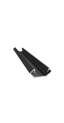 Zwart LED hoekprofiel 2 meter met opaal afdekking 24 mm x 8,50 mm - C28ZWART