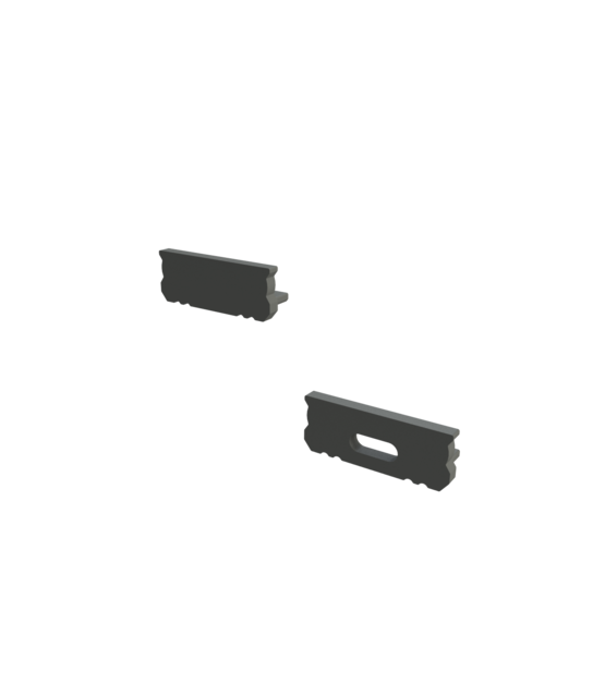 Eindkapje met kabeldoorvoer voor  P1-ZWART