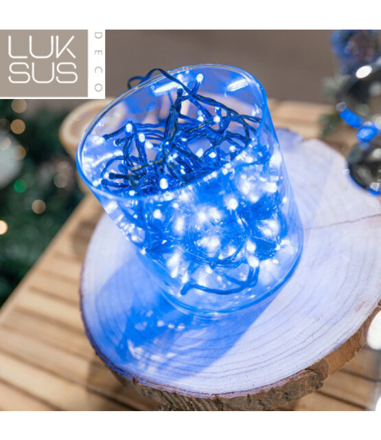Kerstverlichting blauw 320 LED lampjes - 32 meter met 8 functies - IP44 voor binnen en buiten – LUKSUS