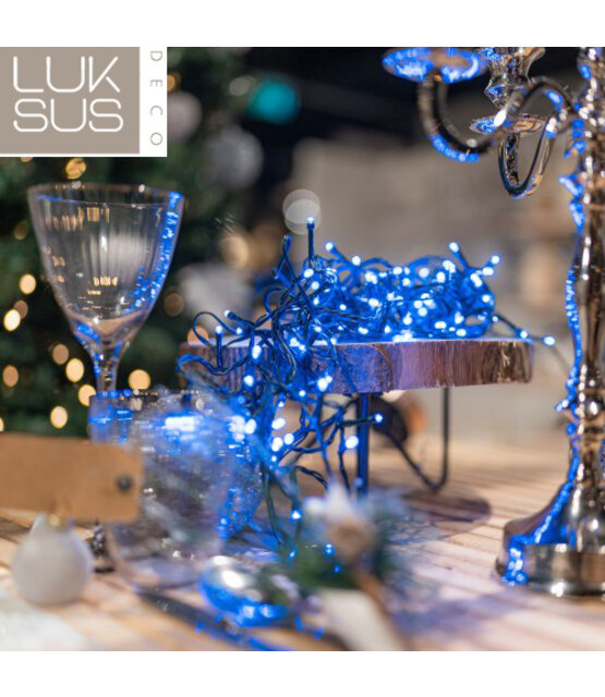 Kerstverlichting blauw 320 LED lampjes - 32 meter met 8 functies - IP44 voor binnen en buiten – LUKSUS