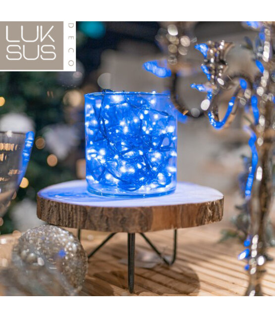 Kerstverlichting blauw 320 LED lampjes - 32 meter met 8 functies - IP44 voor binnen en buiten – LUKSUS