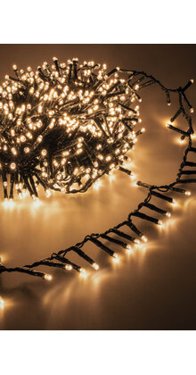 16 meter Cluster Kerstverlichting - 800 LED - warm wit met 8 lichtstanden