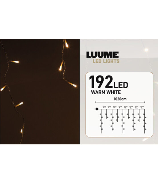 IJspegel kerstverlichting warm wit 7 meter 192 ijspegels voor binnen & buiten - Luume