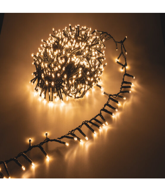 16 meter Cluster Kerstverlichting - 800 LED - warm wit met 8 lichtstanden