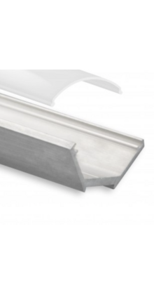 LED hoekprofiel 2 meter met half ronde afdekking 22,63mm x 8,06mm - C25ALU