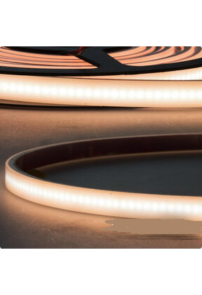 Waterdichte LED strip warm wit 10w 800lm/meter 24VDC IP67 3000K 5m Rol