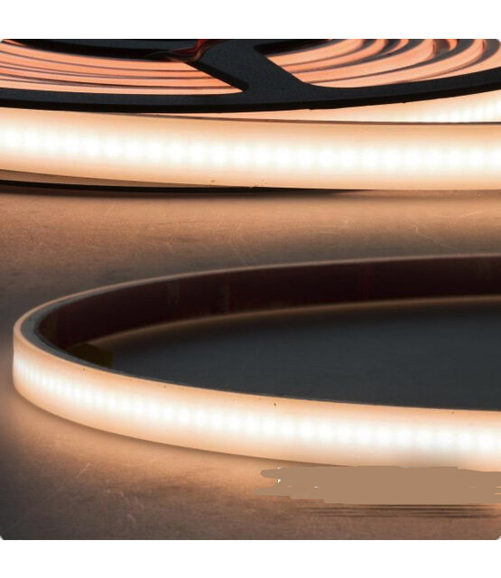 Waterdichte LED strip warm wit 10w 800lm/meter 24VDC IP67 3000K 5m Rol