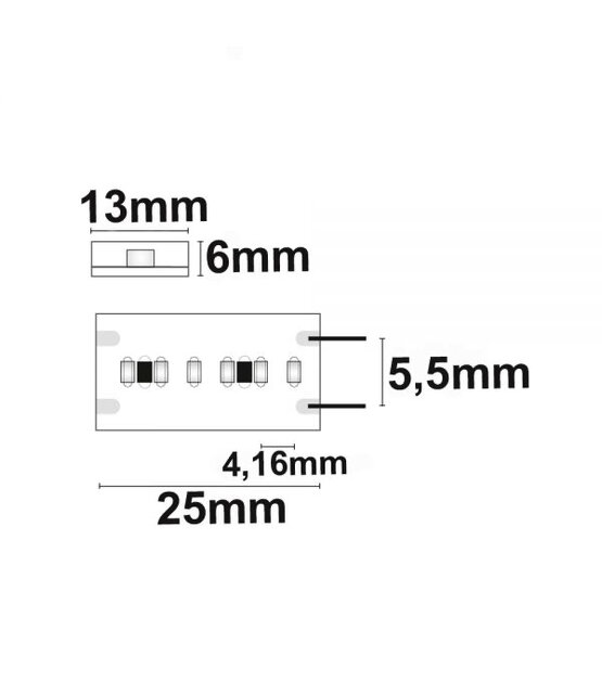 Waterdichte LED strip warm wit 10w 800lm/meter 24VDC IP67 3000K 5m Rol