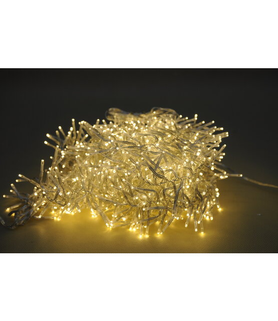 Cluster Kerstverlichting dual color warm wit en wit 1152 LED 8,5 meter transparante kabel - IP44 voor binnen en buiten - LUKSUS
