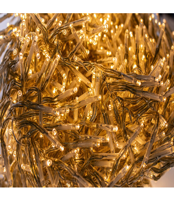 Cluster Kerstverlichting - 3000 LED - warm wit - transparant - 8 functies
