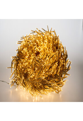 22 meter – Cluster Kerstverlichting - 3000 LED - warm wit - transparant - 8 functies