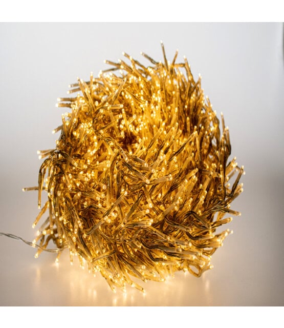 22 meter – Cluster Kerstverlichting - 3000 LED - warm wit - transparant - 8 functies