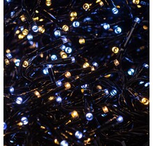 Cluster Kerstverlichting dual color warm wit en wit 1152 LED 8,5 meter zwarte kabel – IP44 voor binnen en buiten – LUKSUS