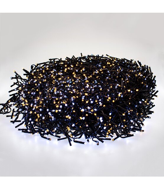 Cluster Kerstverlichting dual color warm wit en wit 1152 LED 8,5 meter zwarte kabel – IP44 voor binnen en buiten – LUKSUS