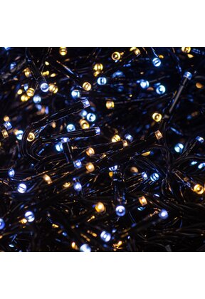 Cluster Kerstverlichting dual color warm wit en wit 1512 LED 8,5 meter zwarte kabel - IP44 voor binnen en buiten - LUKSUS