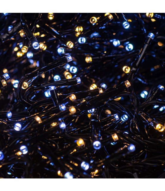Cluster Kerstverlichting dual color warm wit en wit 1512 LED 8,5 meter zwarte kabel - IP44 voor binnen en buiten - LUKSUS