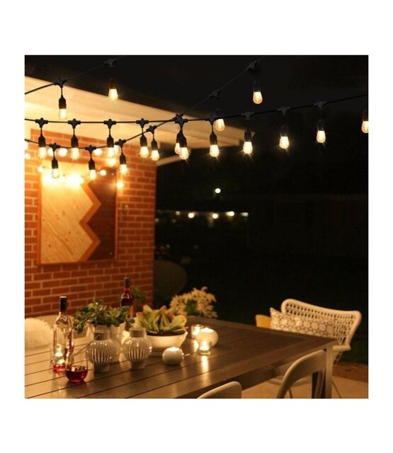 Koppelbare LED feestverlichting 10 meter lang met 20 lichtpunten E27 - prikkabel