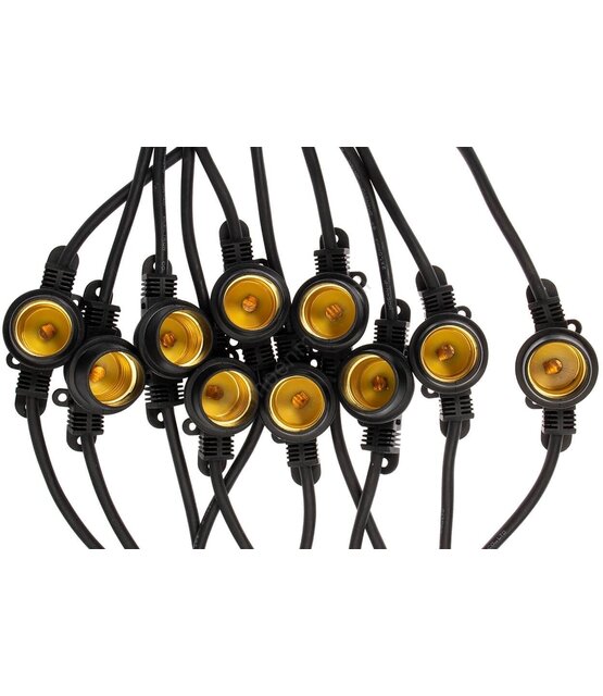 Koppelbare LED feestverlichting 10 meter lang met 20 lichtpunten E27 - prikkabel
